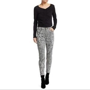 Frame Jeans Le High Skinny Abstract Animal Print Noir Multi Size 26 Y2K Work NEW